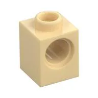 Technic Brick 1 x 1 with Pin Hole, Tan
