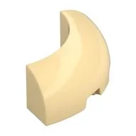 Brick Round Corner 3 x 3 x 1 No Studs, Tan