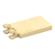 Tile Special 2 x 3 with 2 Clips without Tab between Clips, Tan