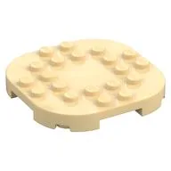 Plate Round Corners 6 x 6 x 2/3 Circle with Reduced Knobs, Tan