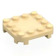 Plate Round Corners 4 x 4 x 2/3 Circle with Reduced Knobs, Tan