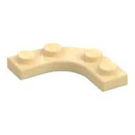Plate Round Corner 3 x 3 with 2 x 2 Round Cutout, Tan