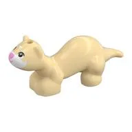 Animal, Ferret with /White Face, Bright Pink Nose Print, Tan