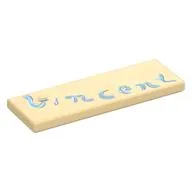 Tile 2 x 6 with Dark Azure 'Vincent' Autograph Print, Tan