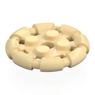 Plate Special 2 x 2 with Bar Frame Round, Tan