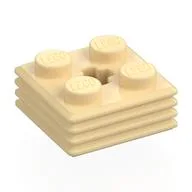 Plate Special 2 x 2 x 2/3 with Axle Hole and Grill on Sides (Haybale), Tan