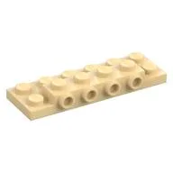 Plate Special 2 x 6 x 2/3 with 4 Studs on Side, 3 Support Walls on Bottom, Tan