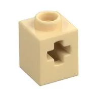 Technic Brick 1 x 1 with Axle Hole, Tan