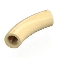 Brick Round 1 x 1 D. Tube with 45° Elbow and Axle Holes (Crossholes) at Each End, Tan