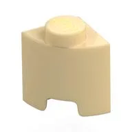 Brick Round, Quarter 1 x 1, Tan