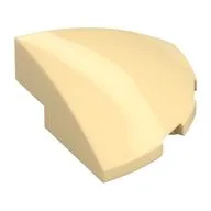 Brick Round Corner, Curved 3 x 3 x 1 Quarter Circle, Tan
