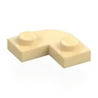 Plate Round Corner 2 x 2 with 1 x 1 Cutout, Tan