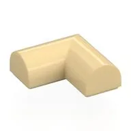 Brick Curved 2 x 2 x 2/3 Double, Corner, No Studs, Tan