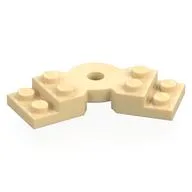 Plate Angled 2 x 2 with Step and Hole in Center, Tan