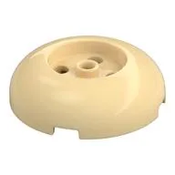 Brick Round 4 x 4 Dome Top with Round 2 x 2 Recessed, 4 Studs, Tan