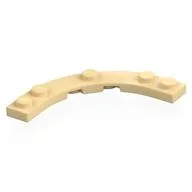 Plate Round Corner 5 x 5 with 4 x 4 Round Cutout, Tan
