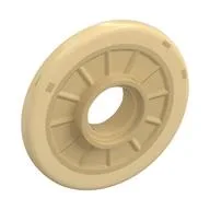 Wheel Wheelchair with Pin Hole, Fixed Tan Hard Rubber Tire Pattern, Tan