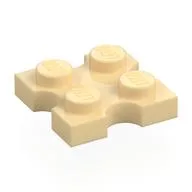 Plate Special 2 x 2 with Round Cutouts on Sides, Tan