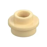Plate Round 1 x 1 with Open Stud, Tan