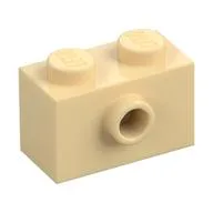 Brick Special 1 x 2 with 1 Center Stud on 1 Side, Bottom Stud Holder, Tan