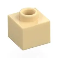Plate 1 x 1 x 2/3 with Open Stud, Tan