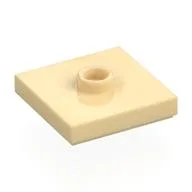 Plate Special 2 x 2 with Groove and Center Stud (Jumper), Tan