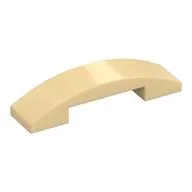 Brick Curved 4 x 1 Double, No Studs, Tan