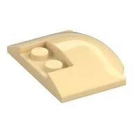 Brick Round 3 x 4 x 2/3 Triple Curved with 2 Sunk Studs, Tan