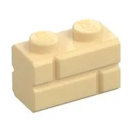 Brick Special 1 x 2 with Masonry Brick Profile, Tan