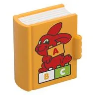 Duplo Book, Red Rabbit, Duplo Bricks with '1, 2, 3' Print, Bright Light Orange