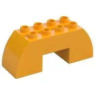 Duplo Brick 2 x 6 x 2 Curved with 2 x 2 Cutout on Bottom, Bright Light Orange