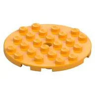 Plate Round 6 x 6 with Hole, Bright Light Orange
