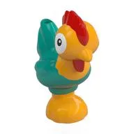 Animal, Chicken Leaning with Dark Turquoise Tail and Red Comb Print (Moana Heihei), Bright Light Orange