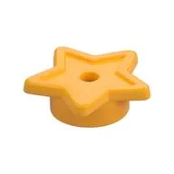 Tile, Star with Stud Holder, Pin Hole, Bright Light Orange