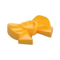 Headwear Accessory Bow with Heart, Long Ribbon and Pin, Bright Light Orange