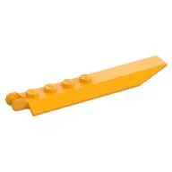 Hinge Plate 1 x 8 Locking with Angled Side Extensions, Squared Plate Underside, 7 Teeth, Bright Light Orange