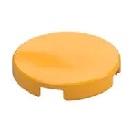 Tile Round 2 x 2 with Bottom Stud Holder, Bright Light Orange