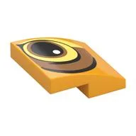 Brick Curved 2 x 2 x 2/3 with Lion Eye Print, Bright Light Orange