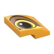 Brick Curved 2 x 2 x 2/3 with Lion Eye Print, Bright Light Orange