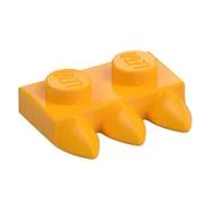 Plate Special 1 x 2 with Three Teeth [Tri-Tooth], Bright Light Orange