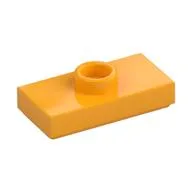 Plate Special 1 x 2 with 1 Stud with Groove and Inside Stud Holder (Jumper), Bright Light Orange