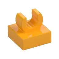 Tile Special 1 x 1 with Clip with Rounded Edges, Bright Light Orange