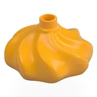 Duplo Cake Swirl Decoration with Top Stud, Bright Light Orange