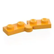 Hinge Plate 1 x 4 Swivel Top / Base - Hollow Clip [Complete Assembly], Bright Light Orange