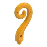 Animal Body Part / Plant, Tail / Vine Curled with Bar, Bright Light Orange
