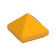 Brick Sloped 45° 1 x 1 x 2/3 Quadruple Convex [Pyramid], Bright Light Orange