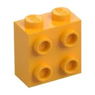 Brick Special 1 x 2 x 1 2/3 with 4 Studs on 1 Side, Bright Light Orange