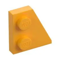 Wedge Plate 2 x 2 Right, Bright Light Orange