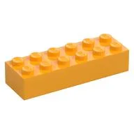 Brick 2 x 6, Bright Light Orange