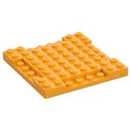 Plate Special 8 x 8 x 2/3 with Four 1 x 4 Recessed Edges, Bright Light Orange